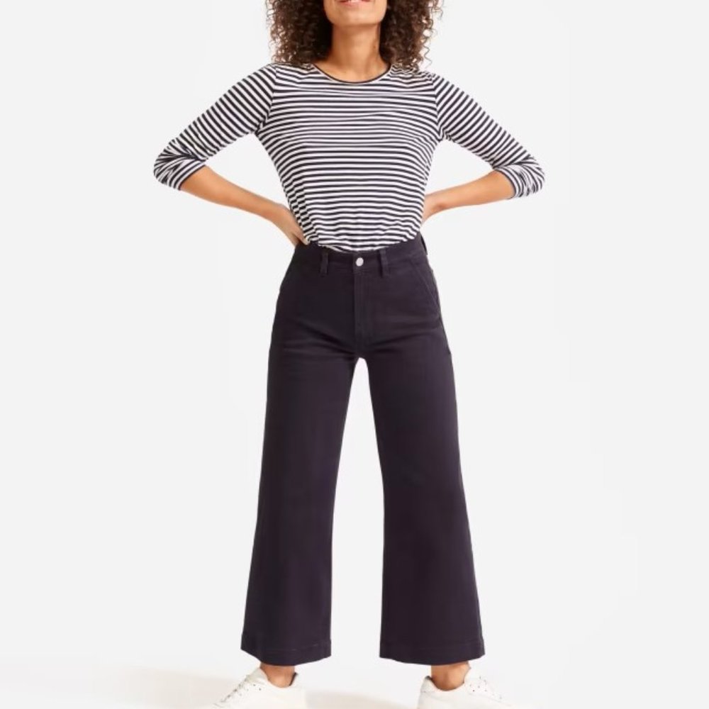 Everlane Wide Leg Crop Pant - Navy 16